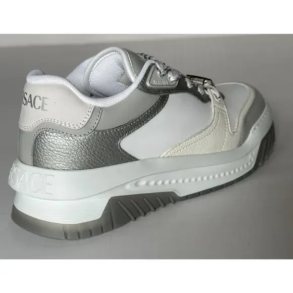 Versace Odissea Mens Leather White/Gray Sneakers 11.5 US (44.5) 1015437 NIB $950